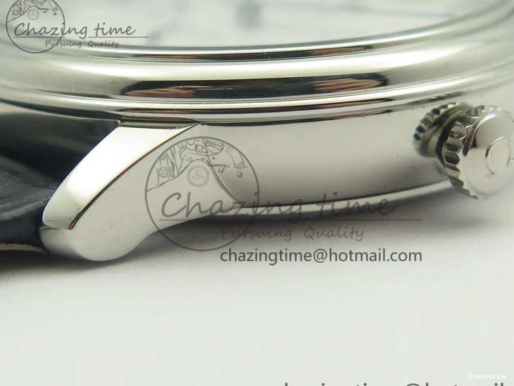 0218 Fashionable De Ville Prestige Real Power Reserve SS TW 1:1 Best Edition White Dial Blue Markers On Leather Strap A 8094